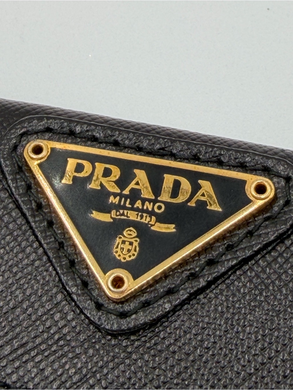 Prada Black Saffiano Leather Compact Wallet with Gold Logo New In Box w/COA - Picture 5 of 14